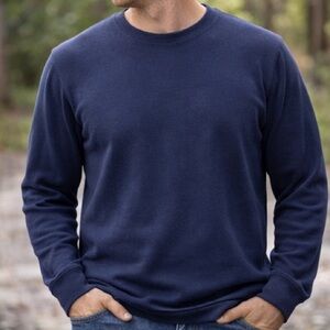Vertical Sport Mens Long Sleeve Shirt Size Large Athletic‎ Thermal Navy Blue